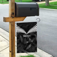 Custom New Zealand Silver Fern Football Garden Flag Go Aotearoa Grunge Black - Polynesian Pride
