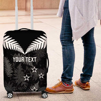 Custom New Zealand Silver Fern Football Luggage Cover Go Aotearoa Grunge Black LT14 Black - Polynesian Pride