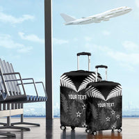 Custom New Zealand Silver Fern Football Luggage Cover Go Aotearoa Grunge Black LT14 - Polynesian Pride