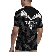 Custom New Zealand Silver Fern Football Rugby Jersey Go Aotearoa Grunge Black - Polynesian Pride