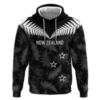 Custom New Zealand Silver Fern Football Zip Hoodie Go Aotearoa Grunge Black - Polynesian Pride
