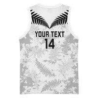 Custom New Zealand Silver Fern Football Basketball Jersey Go Aotearoa Grunge White - Polynesian Pride