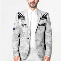 Custom New Zealand Silver Fern Football Blazer Go Aotearoa Grunge White - Polynesian Pride