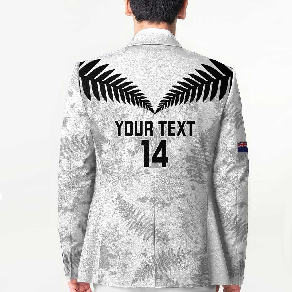 Custom New Zealand Silver Fern Football Blazer Go Aotearoa Grunge White - Polynesian Pride