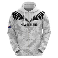 Custom New Zealand Silver Fern Football Hoodie Go Aotearoa Grunge White - Polynesian Pride