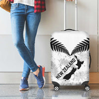 Custom New Zealand Silver Fern Football Luggage Cover Go Aotearoa Grunge White LT14 - Polynesian Pride