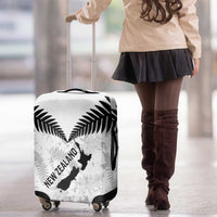 Custom New Zealand Silver Fern Football Luggage Cover Go Aotearoa Grunge White LT14 - Polynesian Pride