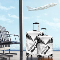 Custom New Zealand Silver Fern Football Luggage Cover Go Aotearoa Grunge White LT14 - Polynesian Pride
