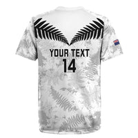 Custom New Zealand Silver Fern Football Rugby Jersey Go Aotearoa Grunge White - Polynesian Pride