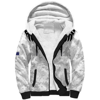Custom New Zealand Silver Fern Football Sherpa Hoodie Go Aotearoa Grunge White - Polynesian Pride