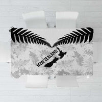 Custom New Zealand Silver Fern Football Tablecloth Go Aotearoa Grunge White - Polynesian Pride