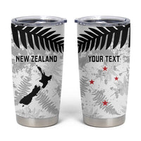 Custom New Zealand Silver Fern Football Tumbler Cup Go Aotearoa Grunge White - Polynesian Pride