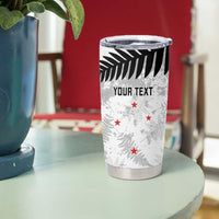 Custom New Zealand Silver Fern Football Tumbler Cup Go Aotearoa Grunge White - Polynesian Pride