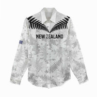 Custom New Zealand Silver Fern Football Women Casual Shirt Go Aotearoa Grunge White - Polynesian Pride