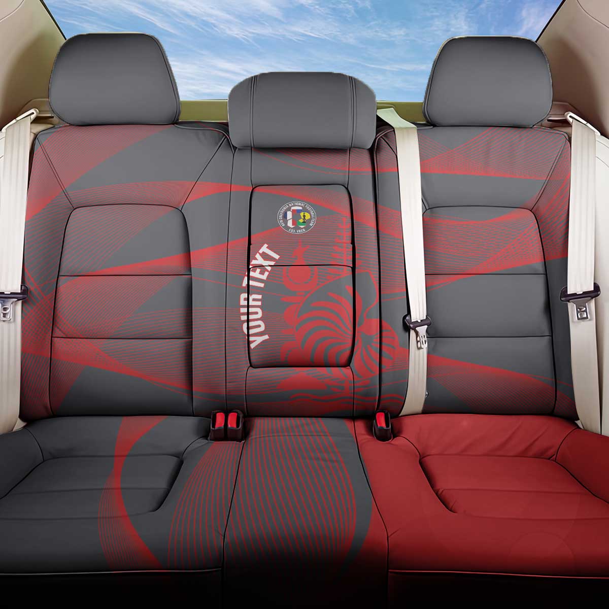 Custom New Caledonia Football Back Car Seat Cover Allez Les Cagous Grey Version - Polynesian Pride