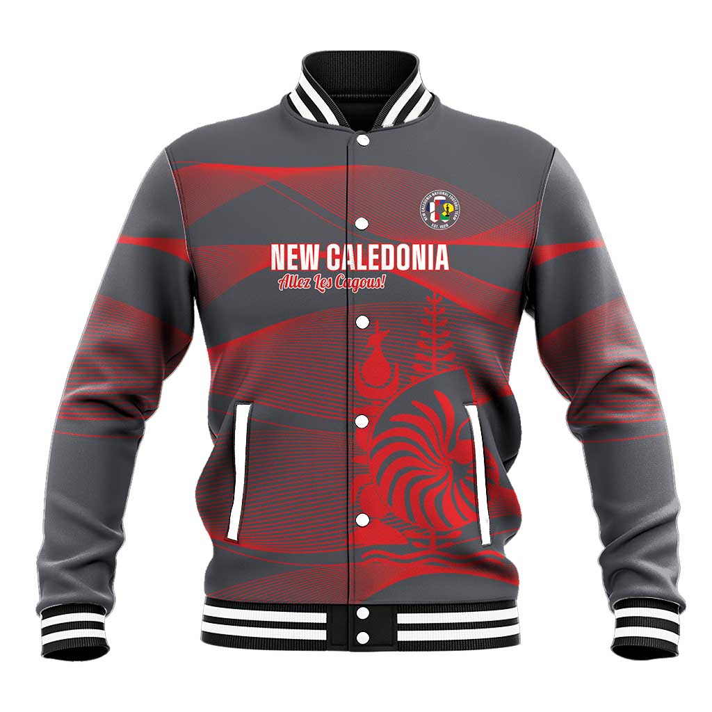 Custom New Caledonia Football Baseball Jacket Allez Les Cagous Grey Version - Polynesian Pride
