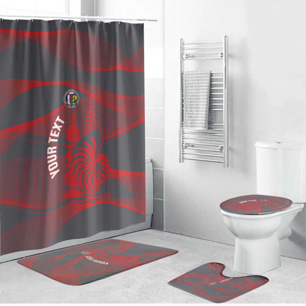 Custom New Caledonia Football Bathroom Set Allez Les Cagous Grey Version - Polynesian Pride