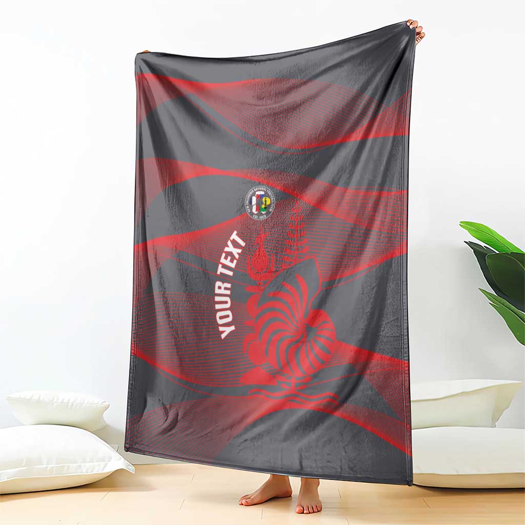 Custom New Caledonia Football Blanket Allez Les Cagous Grey Version - Polynesian Pride