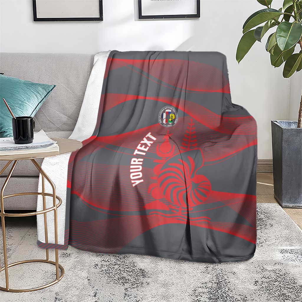 Custom New Caledonia Football Blanket Allez Les Cagous Grey Version - Polynesian Pride