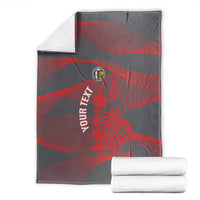 Custom New Caledonia Football Blanket Allez Les Cagous Grey Version - Polynesian Pride