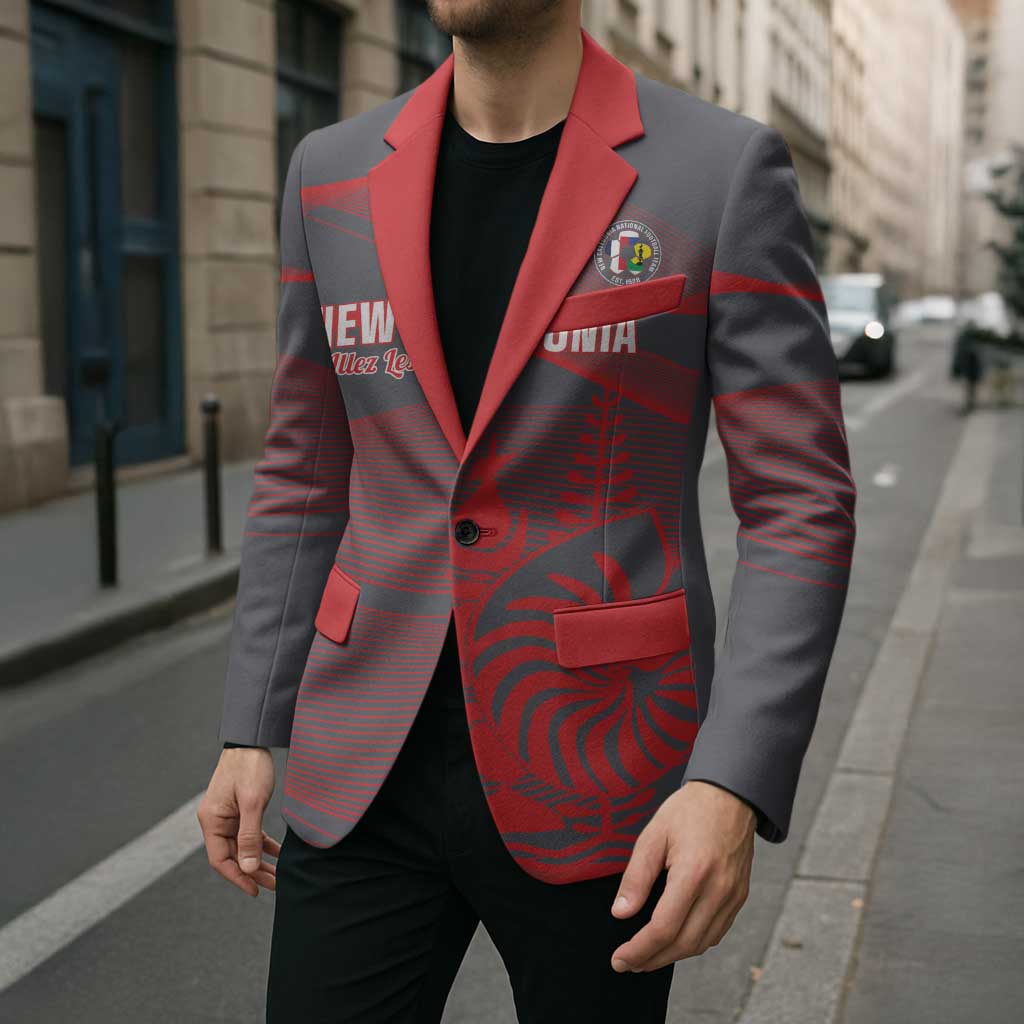 Custom New Caledonia Football Blazer Allez Les Cagous Grey Version - Polynesian Pride