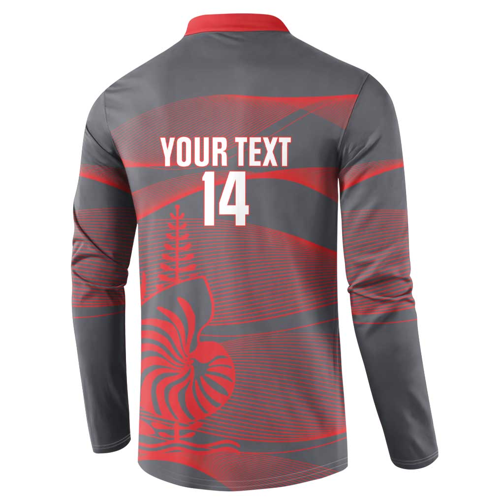 Custom New Caledonia Football Button Sweatshirt Allez Les Cagous Grey Version - Polynesian Pride