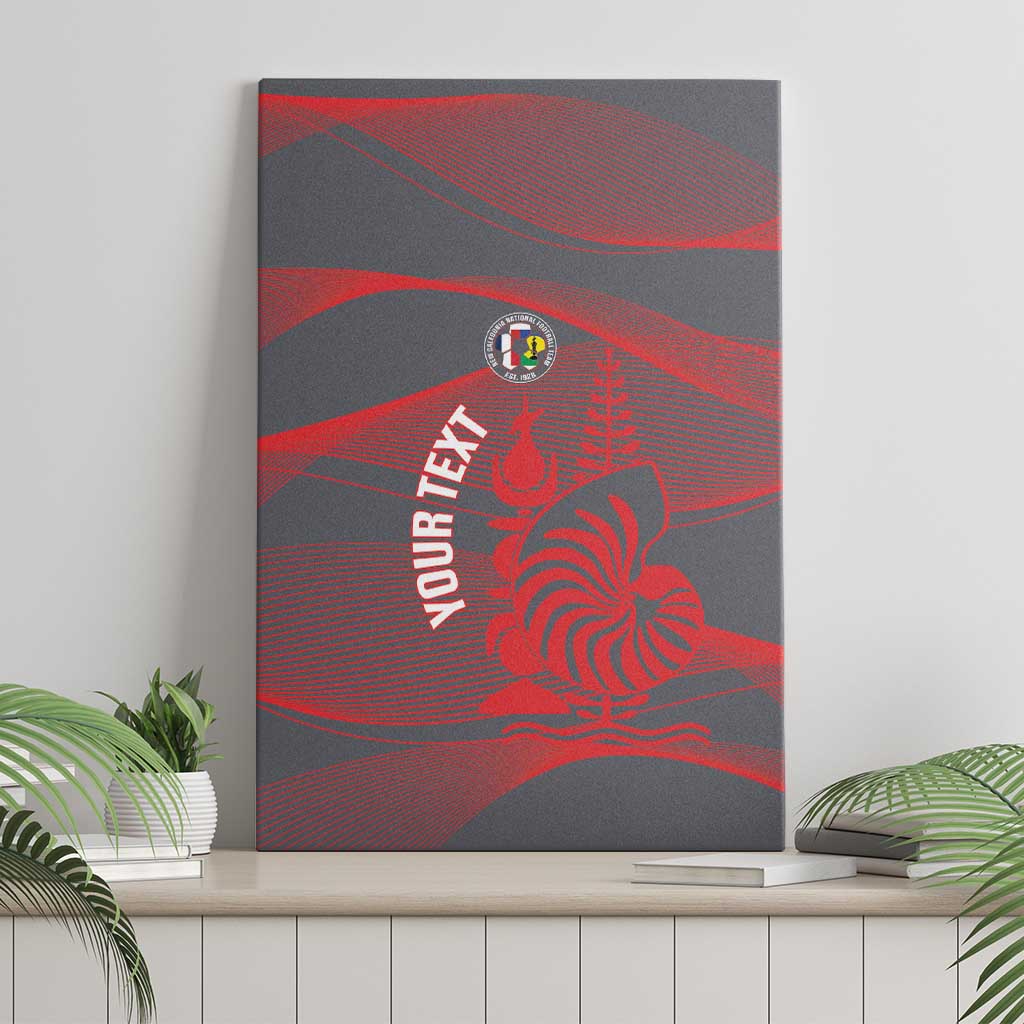 Custom New Caledonia Football Canvas Wall Art Allez Les Cagous Grey Version - Polynesian Pride