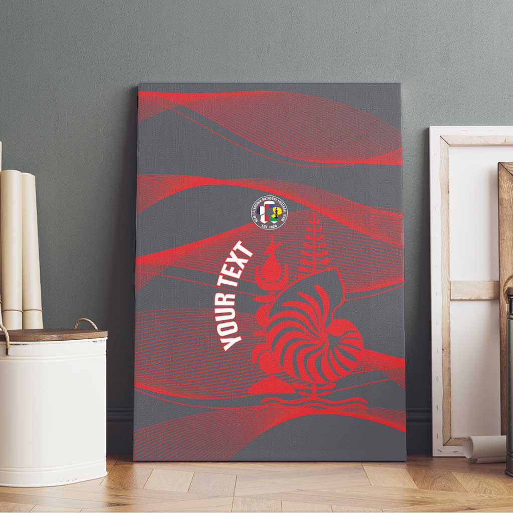 Custom New Caledonia Football Canvas Wall Art Allez Les Cagous Grey Version - Polynesian Pride