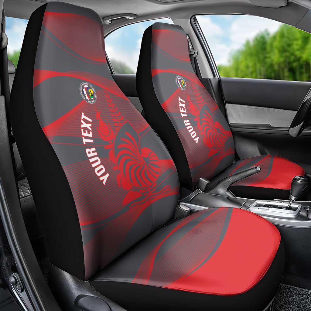 Custom New Caledonia Football Car Seat Cover Allez Les Cagous Grey Version - Polynesian Pride