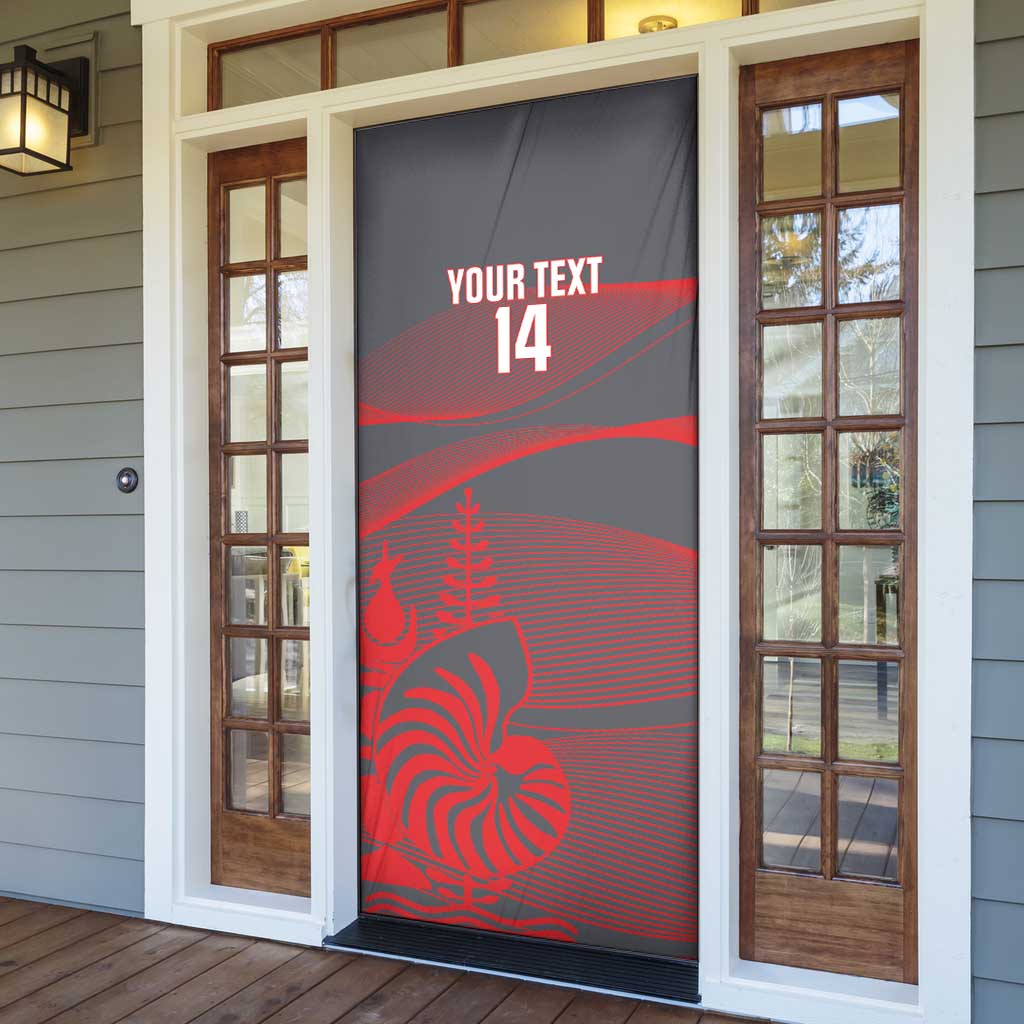 Custom New Caledonia Football Door Cover Allez Les Cagous Grey Version - Polynesian Pride