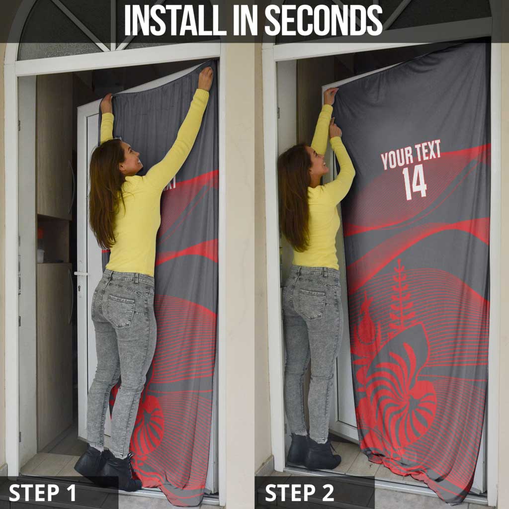 Custom New Caledonia Football Door Cover Allez Les Cagous Grey Version - Polynesian Pride