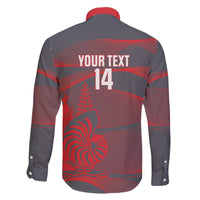 Custom New Caledonia Football Family Matching Off The Shoulder Long Sleeve Dress and Hawaiian Shirt Allez Les Cagous Grey Version - Polynesian Pride