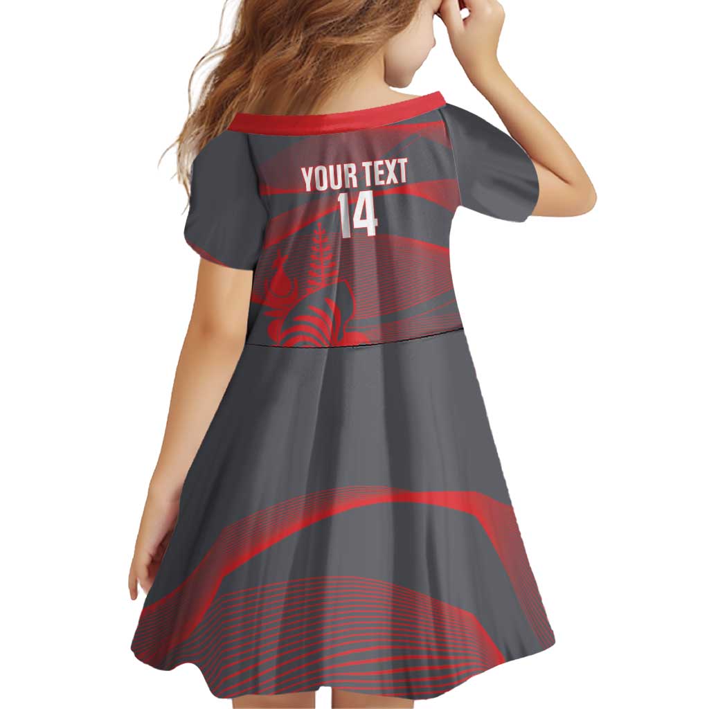 Custom New Caledonia Football Family Matching Off Shoulder Short Dress and Hawaiian Shirt Allez Les Cagous Grey Version - Polynesian Pride