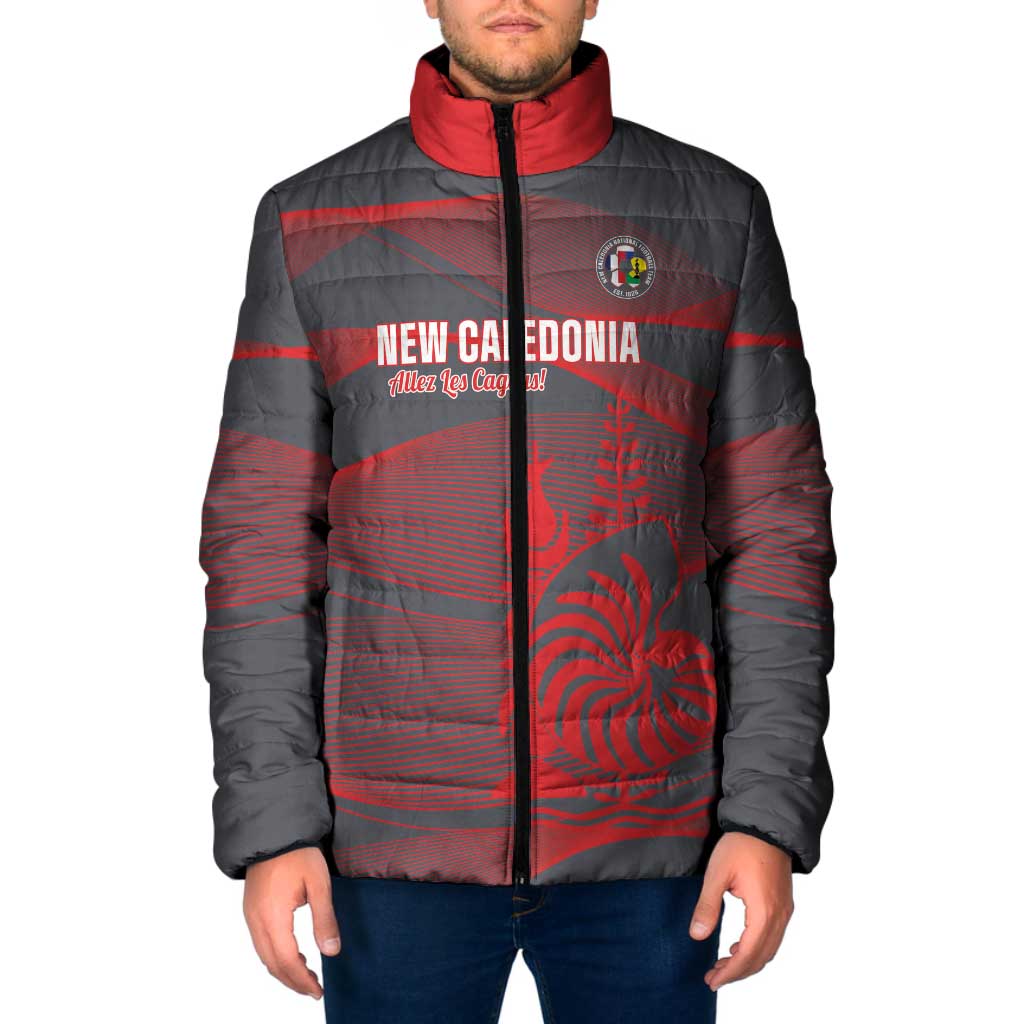 Custom New Caledonia Football Padded Jacket Allez Les Cagous Grey Version - Polynesian Pride