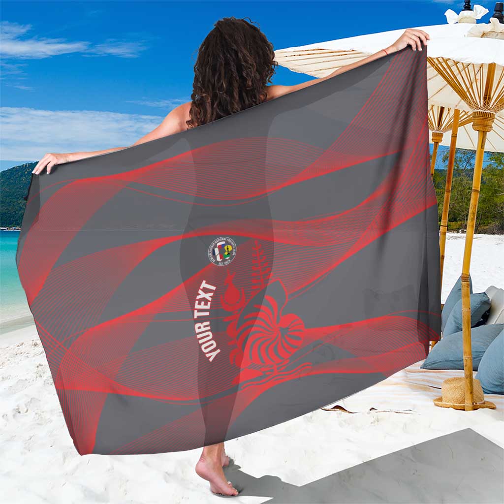 Custom New Caledonia Football Sarong Allez Les Cagous Grey Version - Polynesian Pride