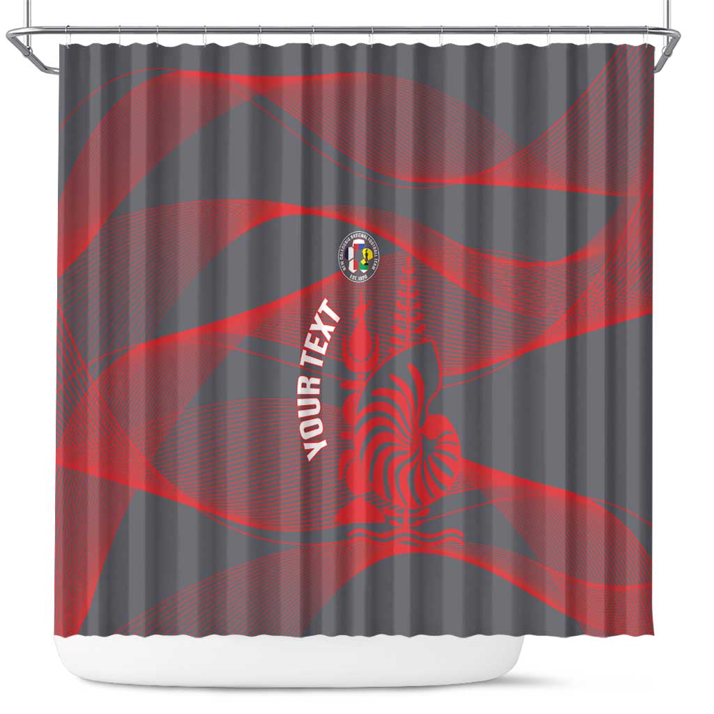 Custom New Caledonia Football Shower Curtain Allez Les Cagous Grey Version - Polynesian Pride