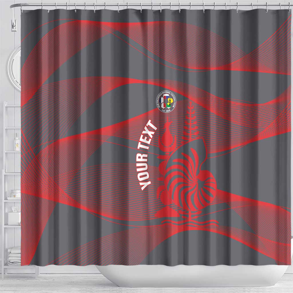 Custom New Caledonia Football Shower Curtain Allez Les Cagous Grey Version - Polynesian Pride