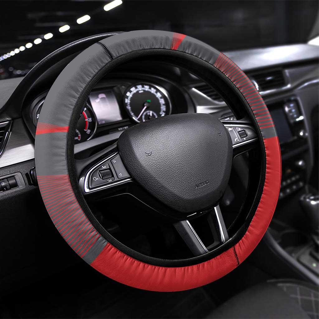 New Caledonia Football Steering Wheel Cover Allez Les Cagous Grey Version - Polynesian Pride