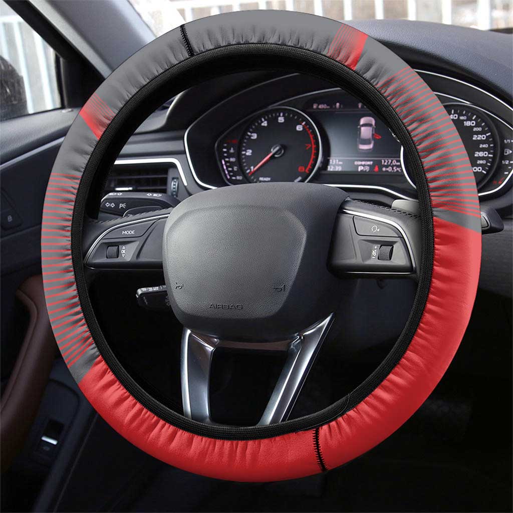 New Caledonia Football Steering Wheel Cover Allez Les Cagous Grey Version LT14 - Polynesian Pride