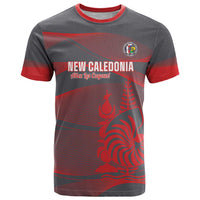Custom New Caledonia Football T Shirt Allez Les Cagous Grey Version LT14 Grey - Polynesian Pride
