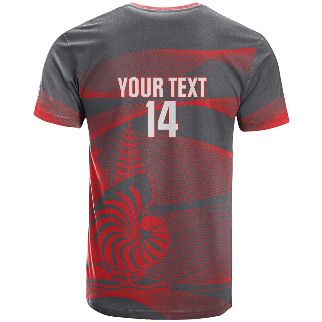 Custom New Caledonia Football T Shirt Allez Les Cagous Grey Version LT14 - Polynesian Pride