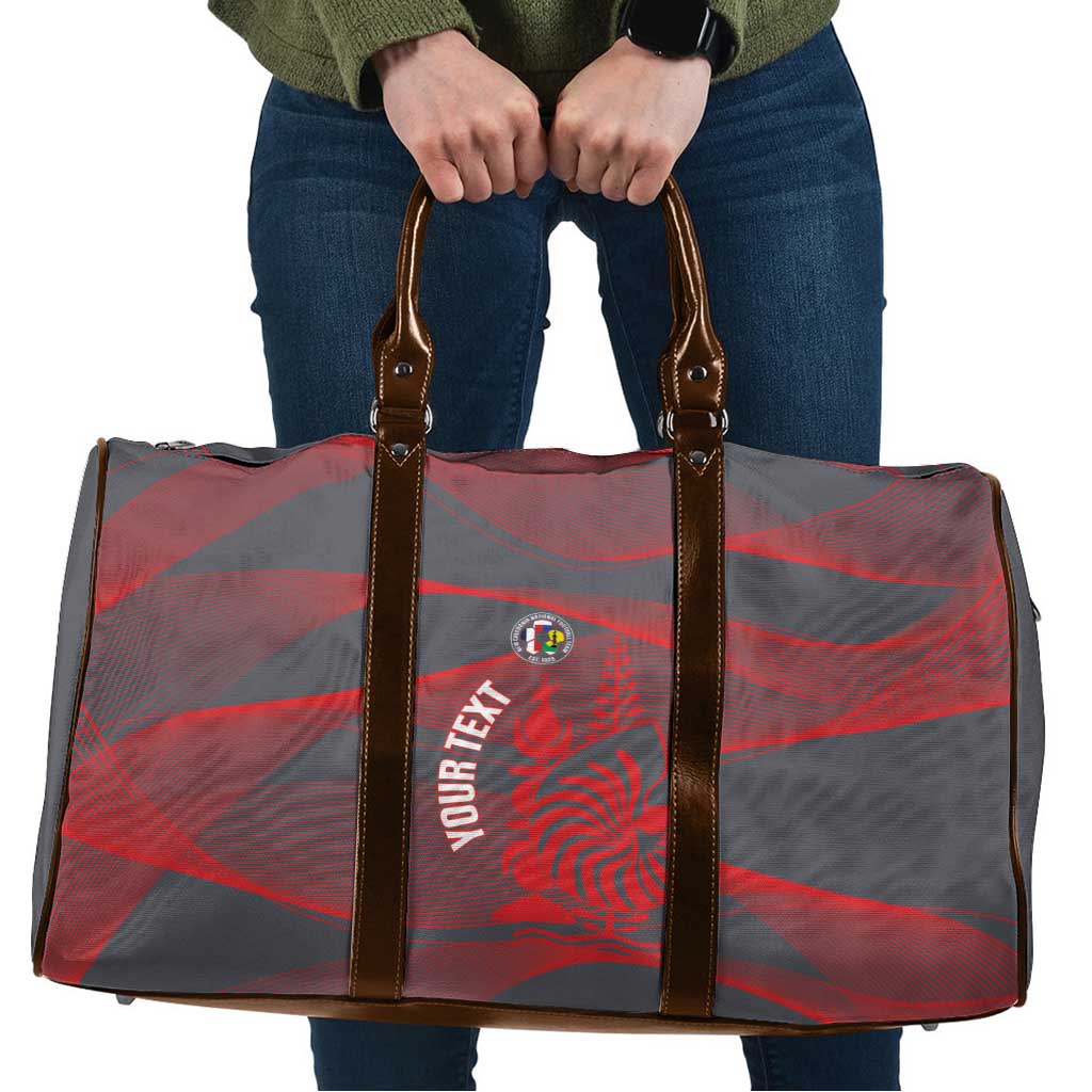 Custom New Caledonia Football Travel Bag Allez Les Cagous Grey Version - Polynesian Pride