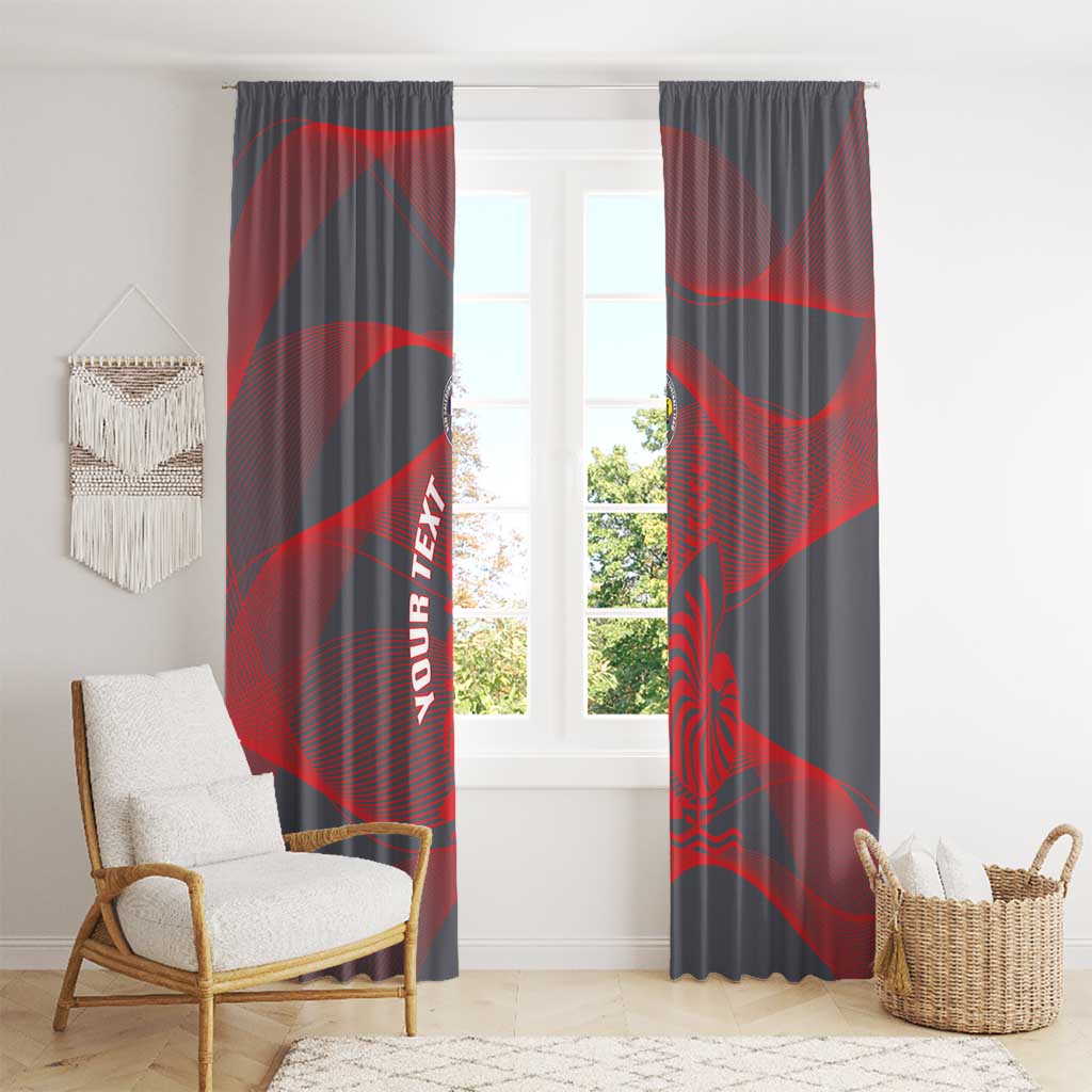 Custom New Caledonia Football Window Curtain Allez Les Cagous Grey Version - Polynesian Pride