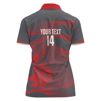 Custom New Caledonia Football Women Polo Shirt Allez Les Cagous Grey Version - Polynesian Pride