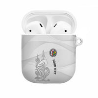 Custom New Caledonia Football AirPods Case Allez Les Cagous White Version - Polynesian Pride