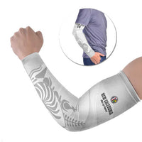 Custom New Caledonia Football Arm Sleeves Allez Les Cagous White Version - Polynesian Pride
