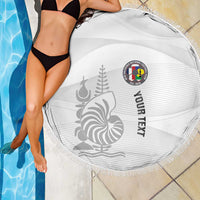 Custom New Caledonia Football Beach Blanket Allez Les Cagous White Version - Polynesian Pride