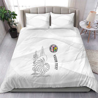 Custom New Caledonia Football Bedding Set Allez Les Cagous White Version - Polynesian Pride
