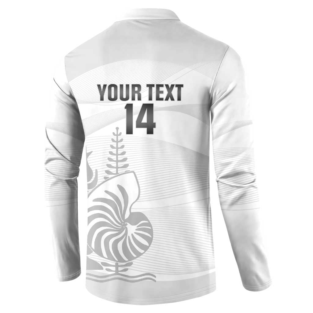 Custom New Caledonia Football Button Sweatshirt Allez Les Cagous White Version - Polynesian Pride