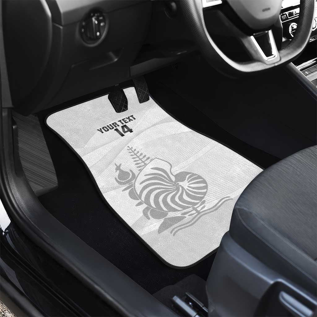 Custom New Caledonia Football Car Mats Allez Les Cagous White Version - Polynesian Pride